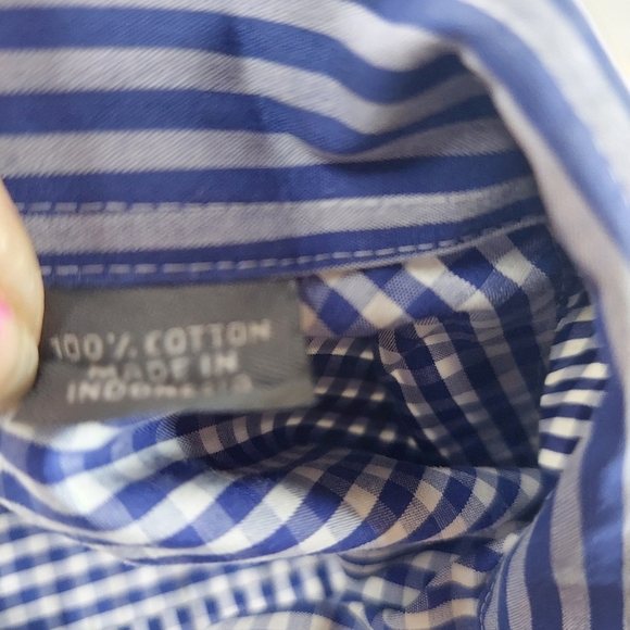 KENNETH COLE Men’s Blue Plaid Regular Fit Button Down Long Sleeve Shirt … - Picture 6 of 6